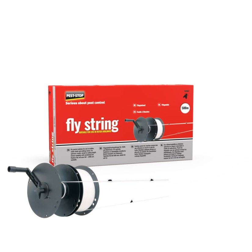Naviják Fly String s lepicí páskou na mouchy 500 m v roli PSFLYS