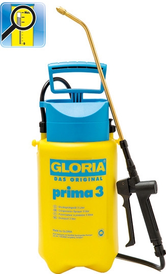 Postřikovač GLORIA Prima 3 s přetlakovým ventilem