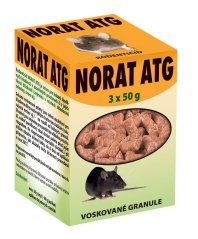 Norat ATG - voskované granule pro hubení myší a potkanů 3 x 50 g
