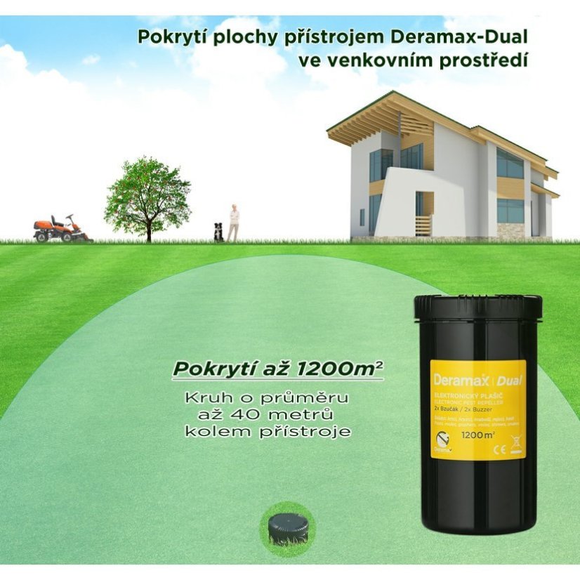 Deramax Dual Elektronický odpuzovač krtků a hryzců a hadů